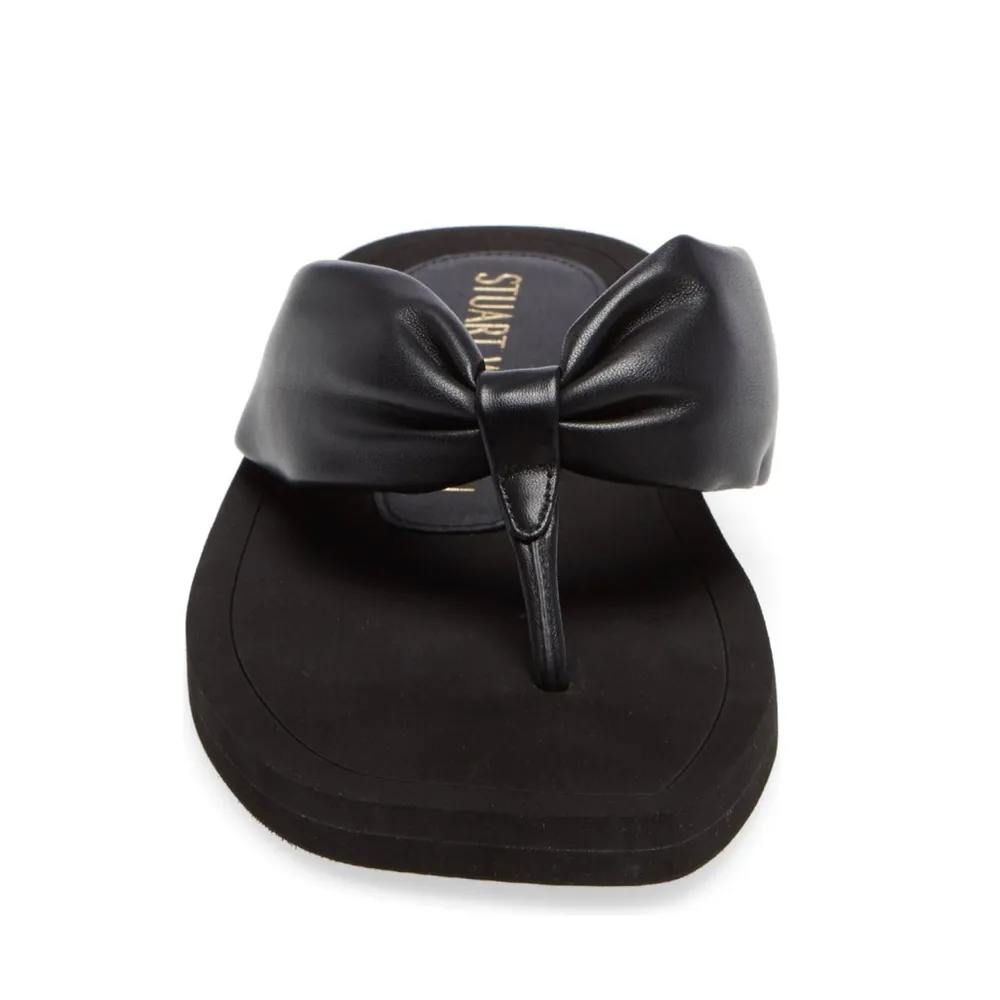 NEW Stuart Weitzman Leather Flip Flops in Black, Size US 8.5/ EU 39 - Image 4