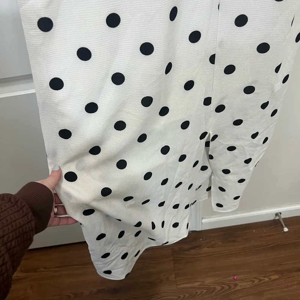 Great Jones White Polka Dot Ruffle Sleeve Dress Size Large $250 - Image 4