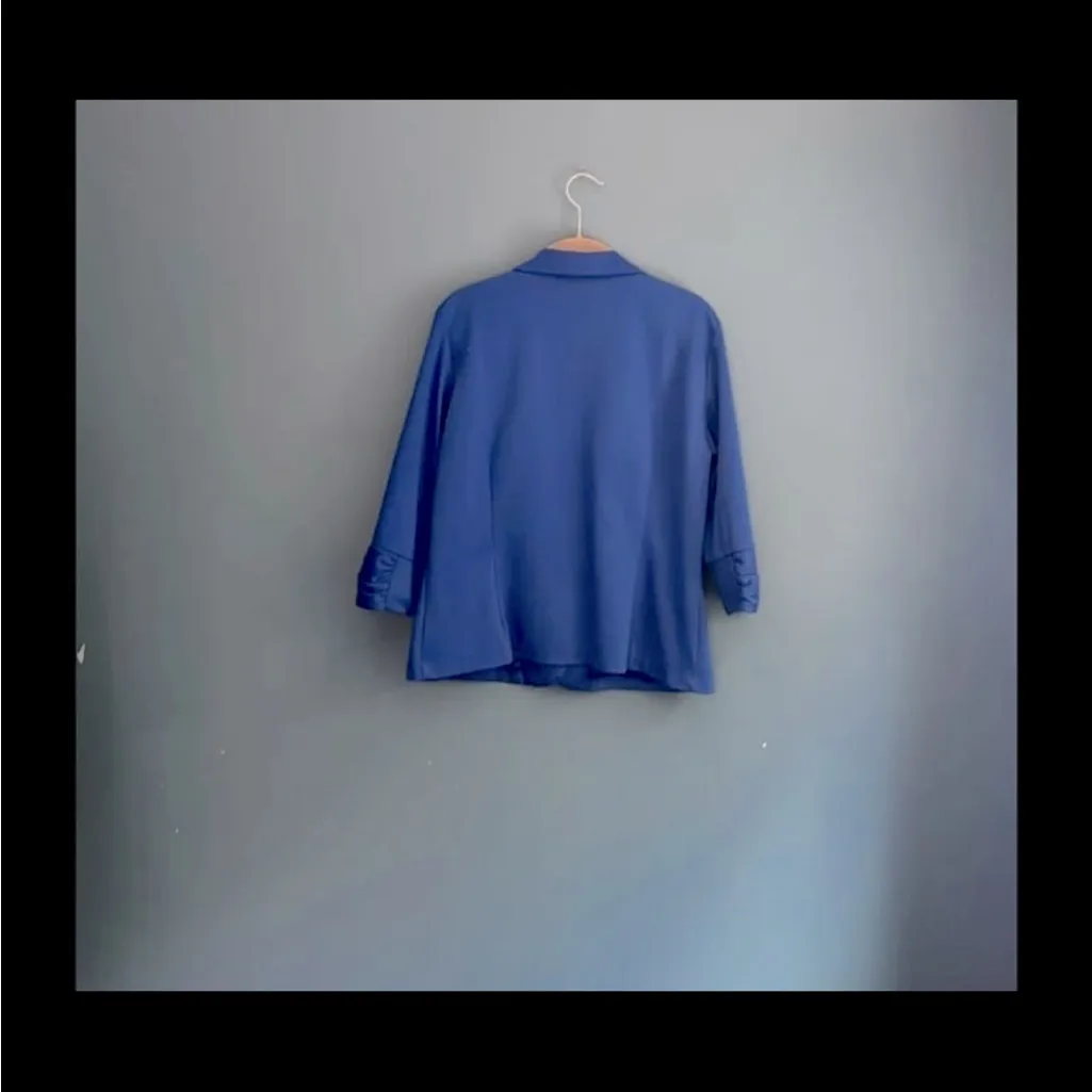 Dressbarn royal blue 3/4‎ sleeve blazer jacket women’s size large - Image 2