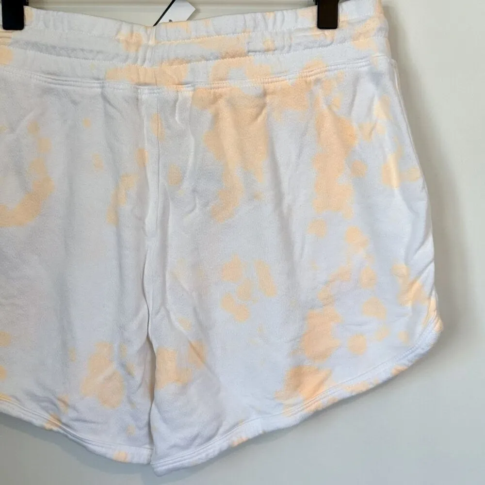 NWT Sundry Drawstring Waist Terry Sweat Shorts White Orange Cream Tie Dye - 2(M) - Image 6