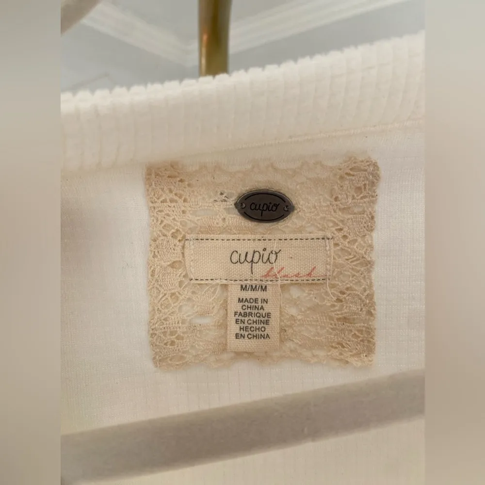 Cupio Thermal V-Neck Pullover Top Cottagecore Cozycore Buttery Soft Warm Neutral - Image 6