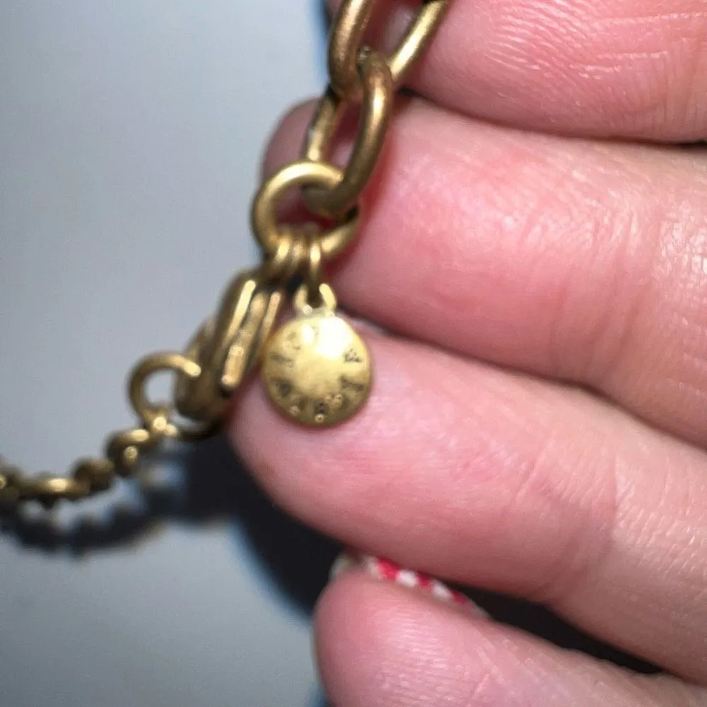 J. Crew Navy Blue Rhinestones Bib Gold Tone Statement Necklace - Image 7