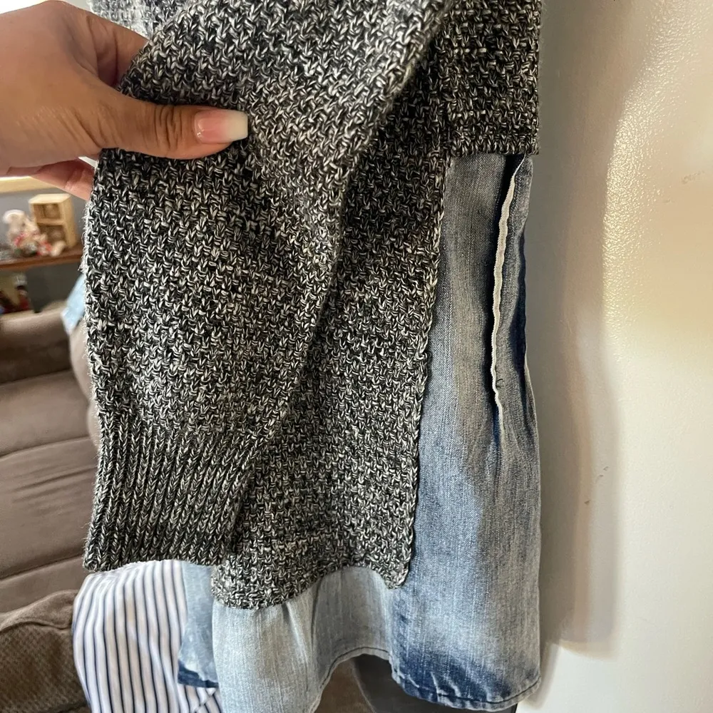 Denim sweater over blouse look size M Size M - Image 6