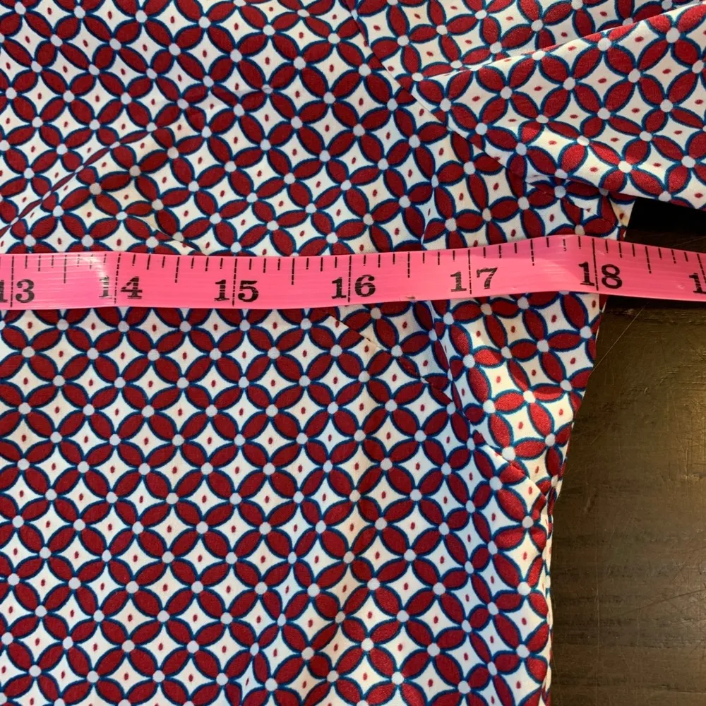 Banana Republic Shirt Dress Sz 8 Geo Print Belted Button Front 3/4 Sleeve Career - Image 7