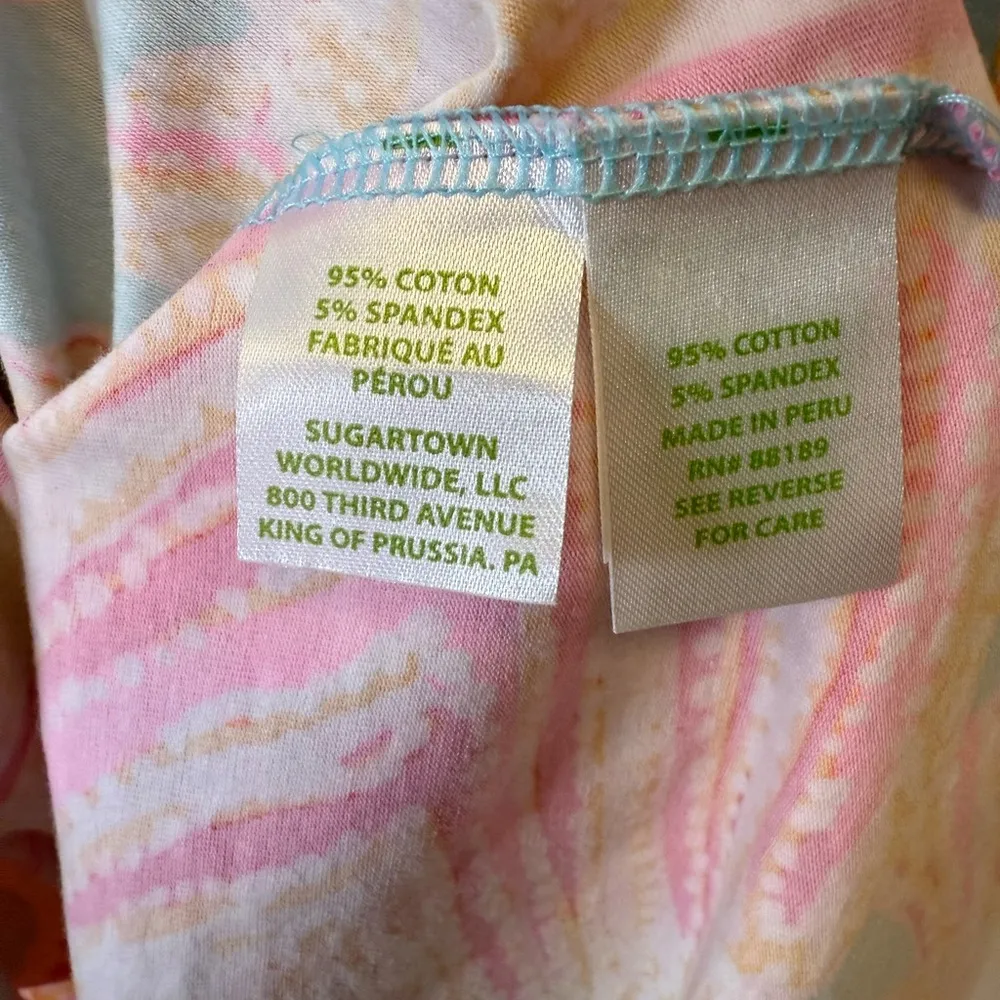 Lilly Pulitzer ‘Michele’ V-Neck Short Sleeve Cotton T-Shirt Women’s Size XS - Image 8