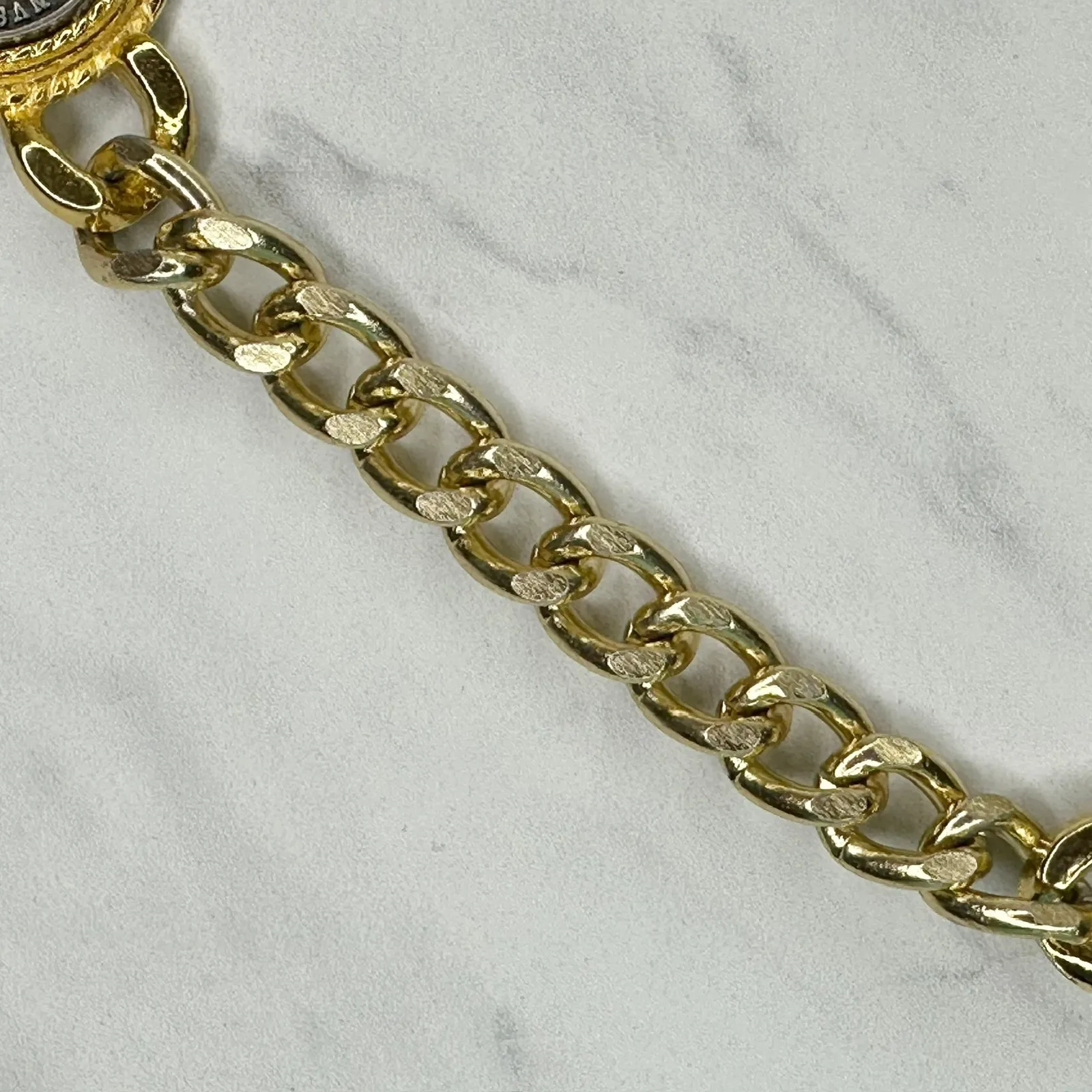 Vintage Omega Cameo Coin Concho Chain Link Belt Gold Tone XS/S Small ✨ - Image 6