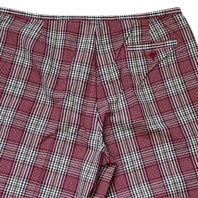 Vintage Esprit Plaid Pants Jr. Size 11/12 Maroon Green White Casual Career Capri - Image 7