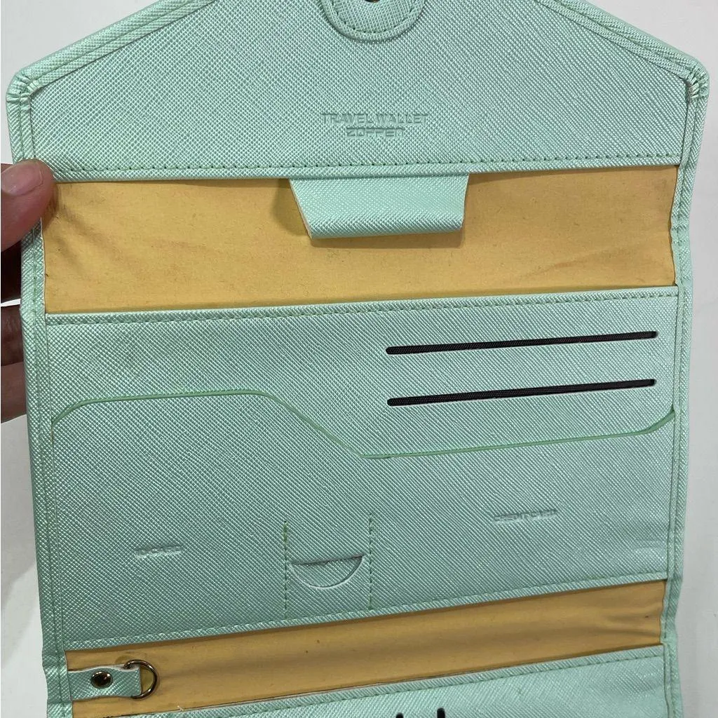 Zoppen Travel Passport Organizer Envelope Wallet Teal Aqua Green - Image 3