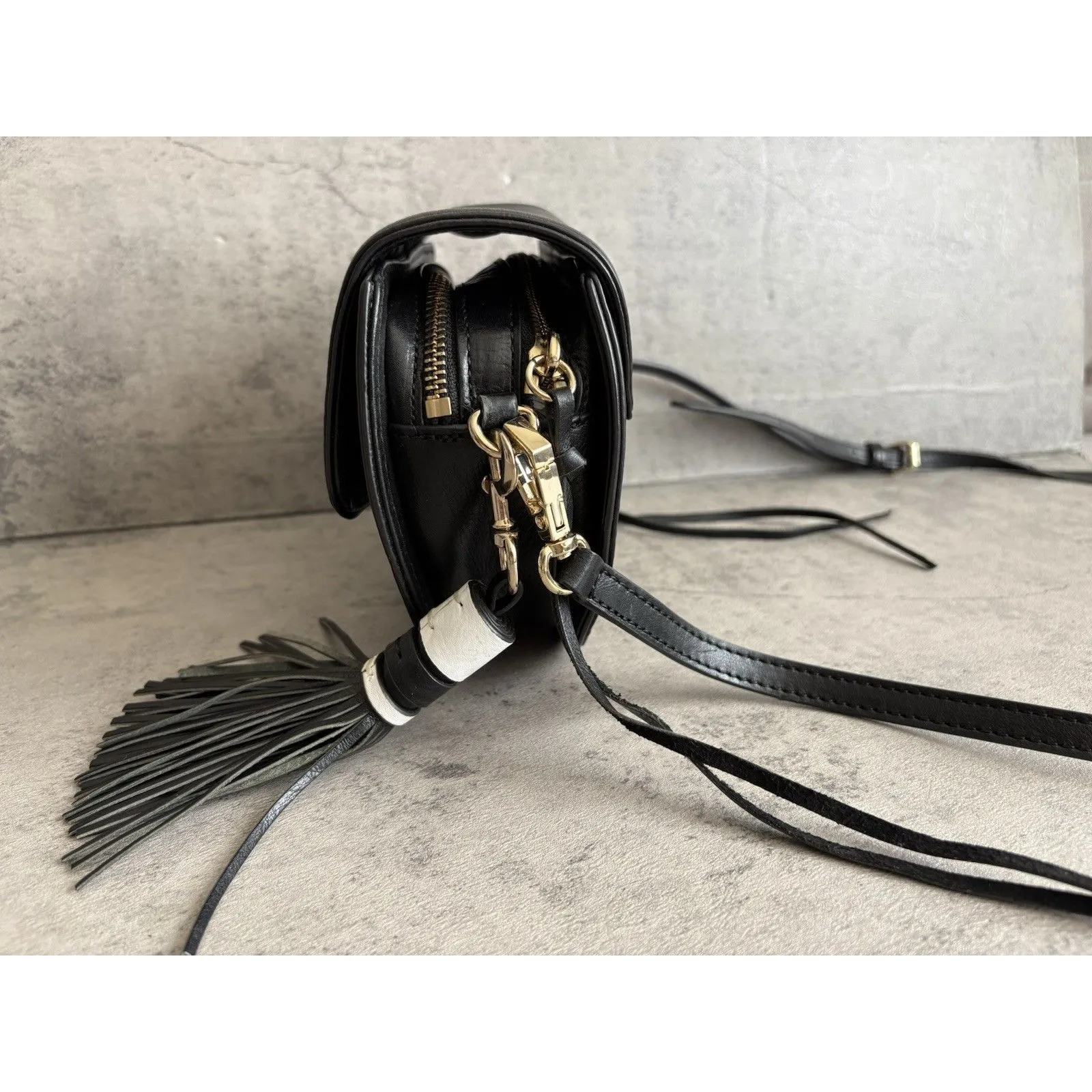 $299 REBECCA MINKOFF Mini Suki CROSSBODY BAG Leather y2k 90s Tassel - Image 4