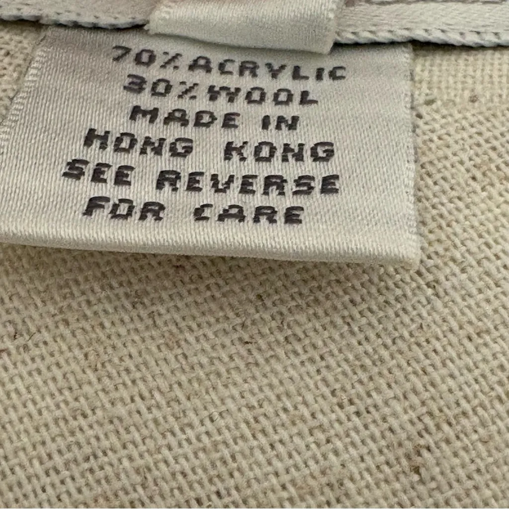 Vintage 80s Oscar De La Renta Baby Blue Knit Wool Blend Poncho Sz XS/S - Image 7