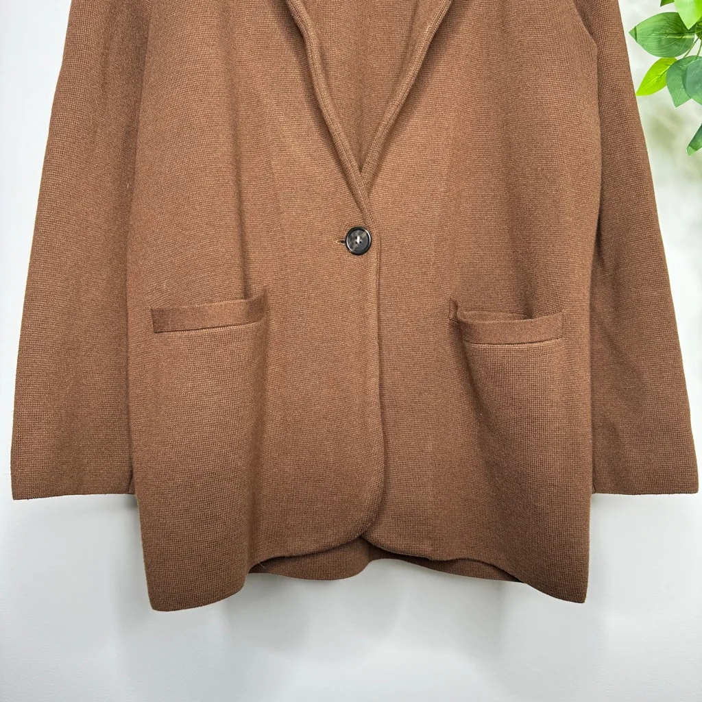 J. Crew Brown Cecile Relaxed Sweater Blazer size S Small BF013 - Image 4