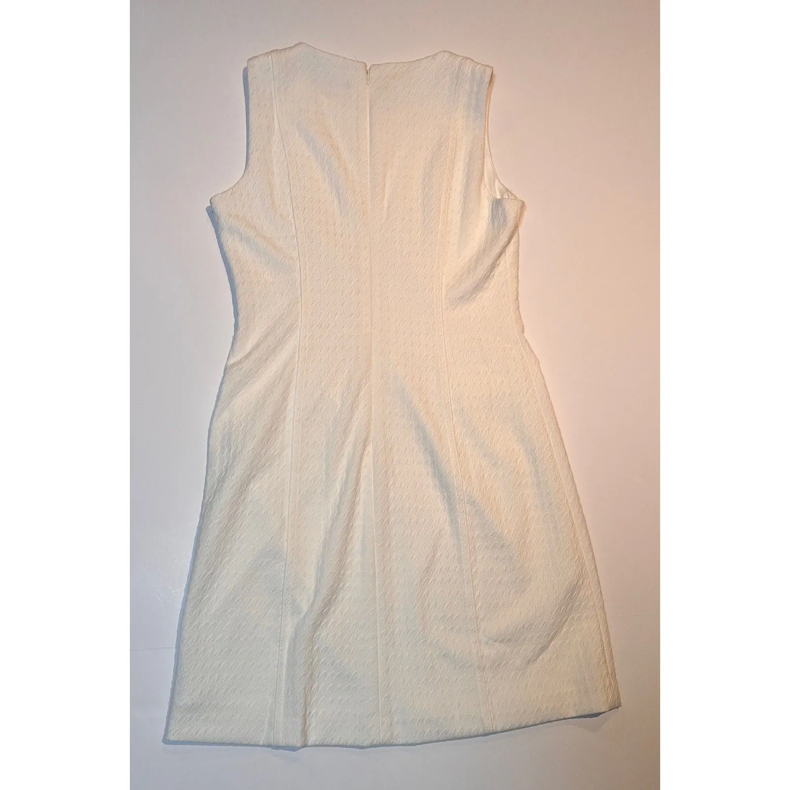 Tommy Hilfiger Women's Basketweave Sheath Dress, Ivory, Size 8 - Image 2