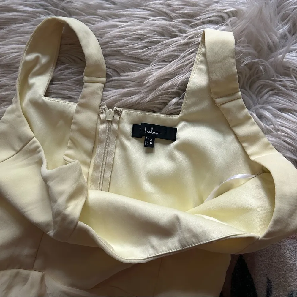 LULU’S Glamorous Disposition Light Yellow Ruched Maxi Dress - Image 9