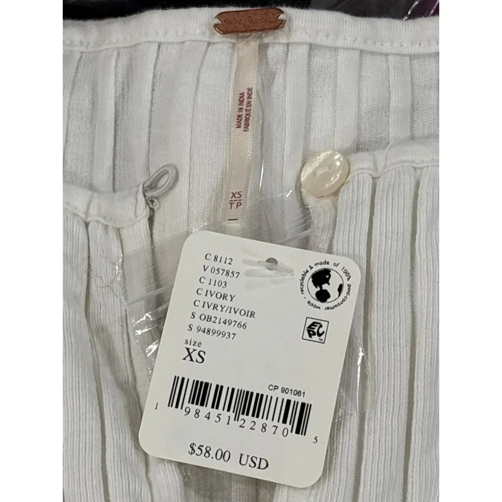 Free People Tilly Long Sleeve Top in Ivory X-Small New Womens - Image 8