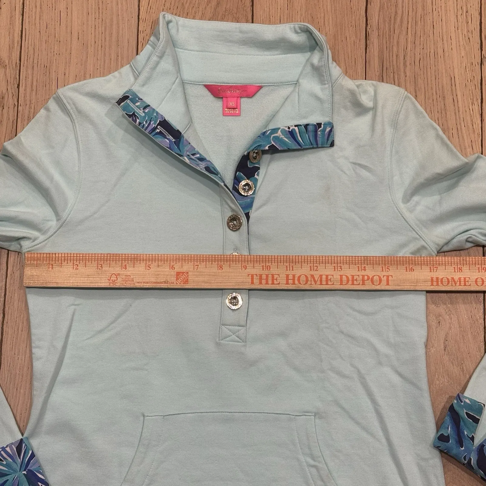 Lilly Pulitzer UPF 50+ LANDLEY Popover XS Green Blue Athleisure‎ Preppy Sweater - Image 8