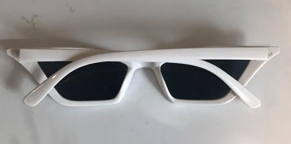 White Rectangle Vintage Sunglasses Frames - Image 2