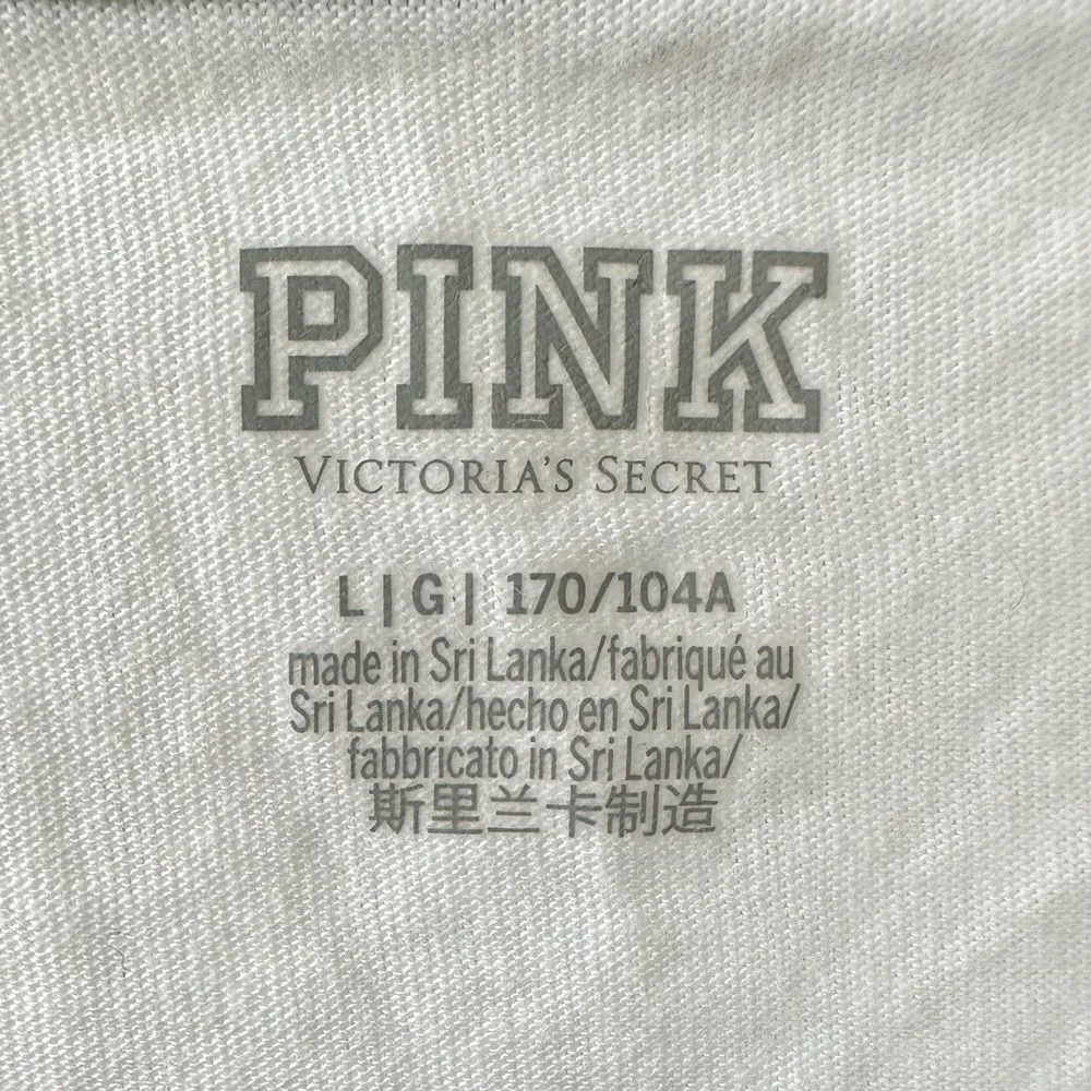 Victoria's Secret PINK VS Limited Edition Crew Neck Campus Ringer Tee Tshirt L - Image 6