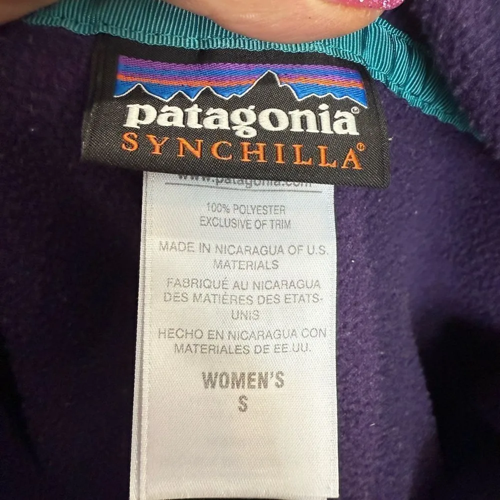 Patagonia Purple Snap Pullover Lightweight Sweater Small - Image 5