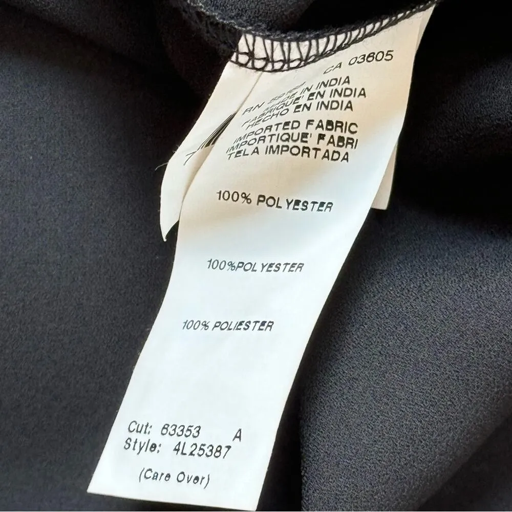 Karen Kane Black Rhinestone Trim V-Neck Long Sleeves Relaxed Fit Blouse Small - Image 10