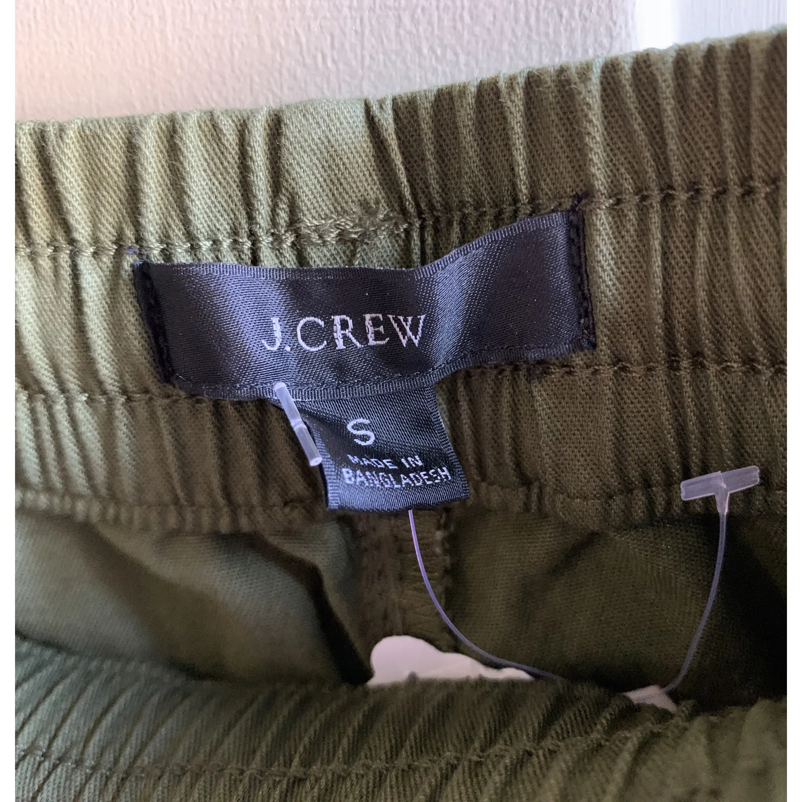 J. Crew Olive‎ Green Pull On Crop Pants Size Small Cotton - Image 2