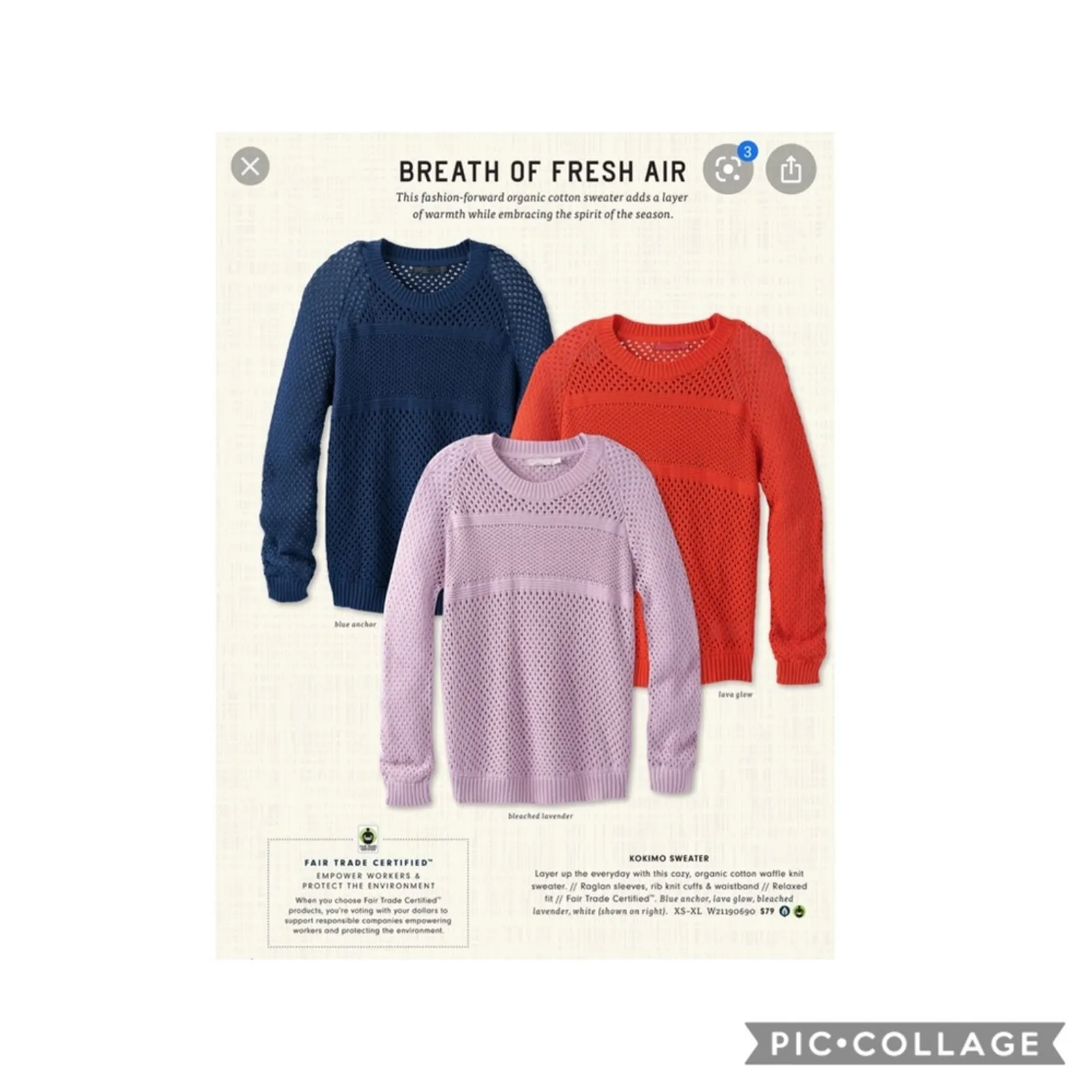 Prana kikamo sweater blue open knit transitional longline size M minimalist - Image 2