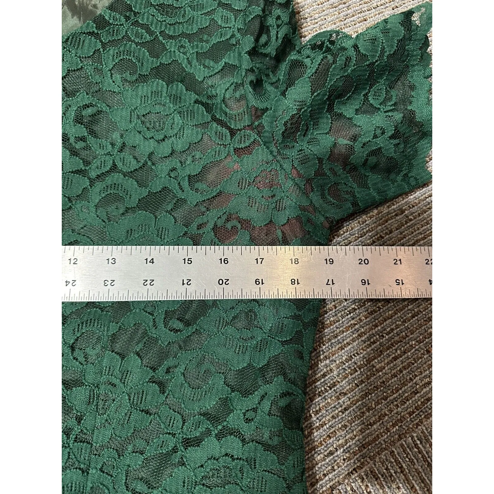 Vintage Green Lace Dress My Michelle 90's Mini Sheath Short Sleeve Grunge Size 8 - Image 8