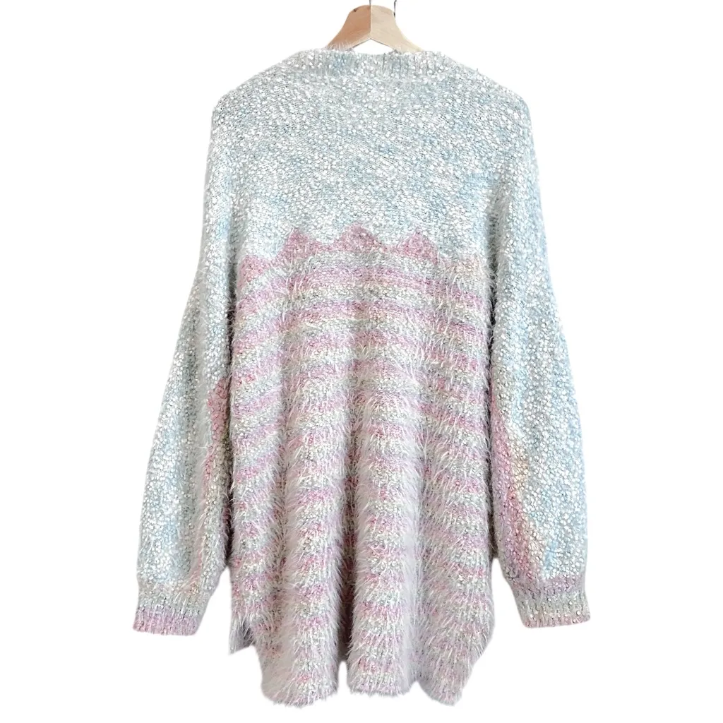Oddy Sweater Women PLUS SIZE XXL Blue Pink Y2K Fuzzy Rainbow Knit Anime Furry - Image 2