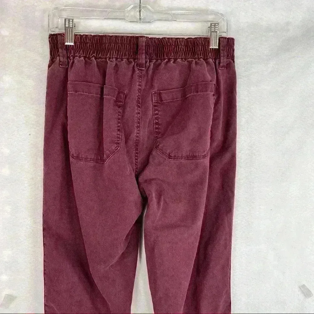 PAIGE Christy Pant Off Duty High Rise Pant Grosgrain Side Size 27 Deep Berry - Image 8