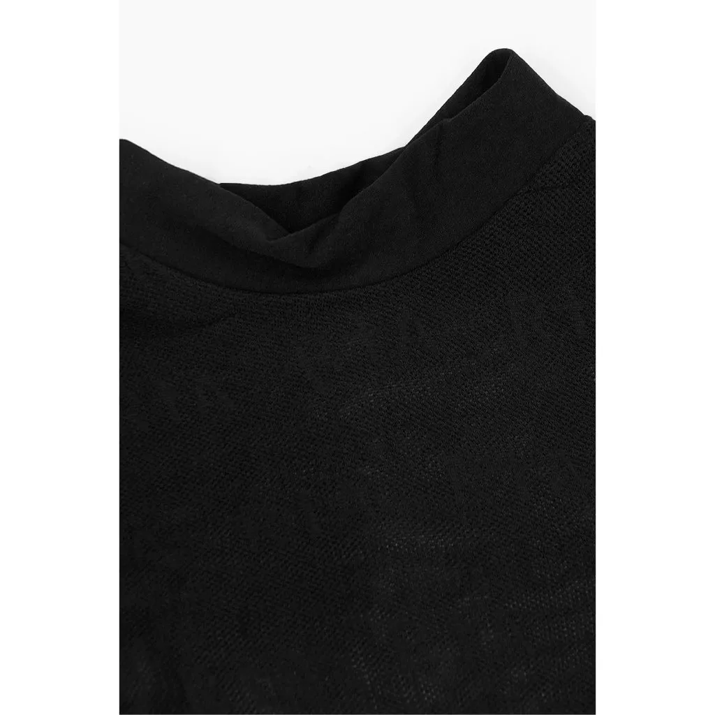 RTA Dahlia Mesh Jacquard Top in Black Logo All Over Medium/Large Womens Mesh - Image 10