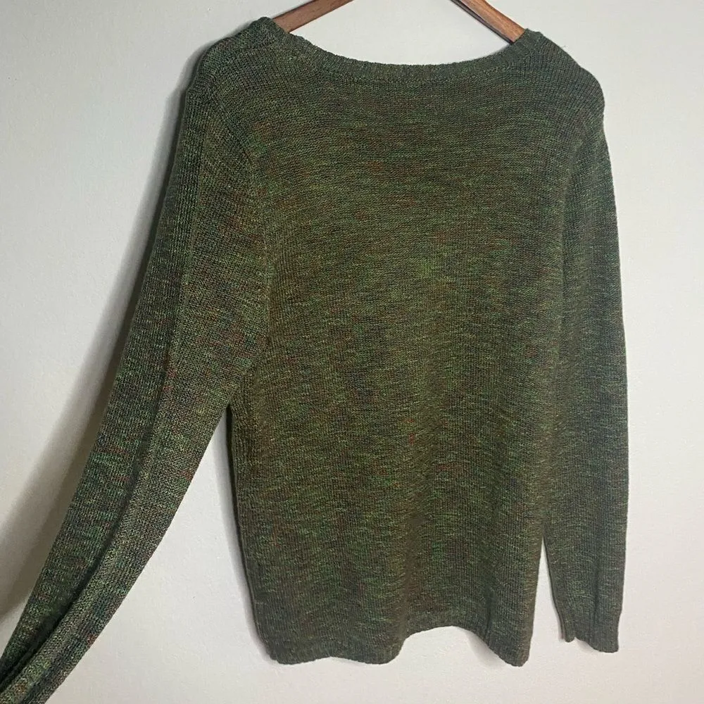Women’s Laura Forest Scott Green Cable knit Long sleeve sweater Size Large L - Image 5