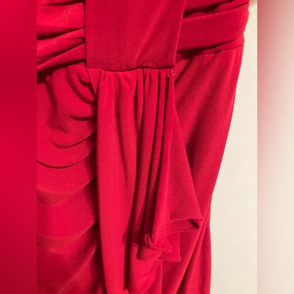 Roz & Ali Sleeveless Cowl Neck‎ Dress Red Womens 6P - Image 5