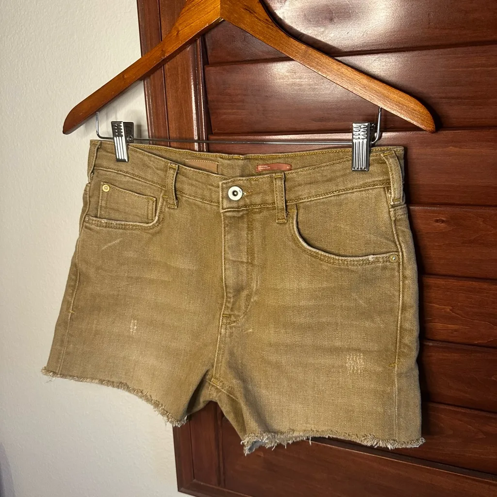Anthropologie Pilcro Womens Tan Jean Shorts Cutoffs Size 27 - Image 4