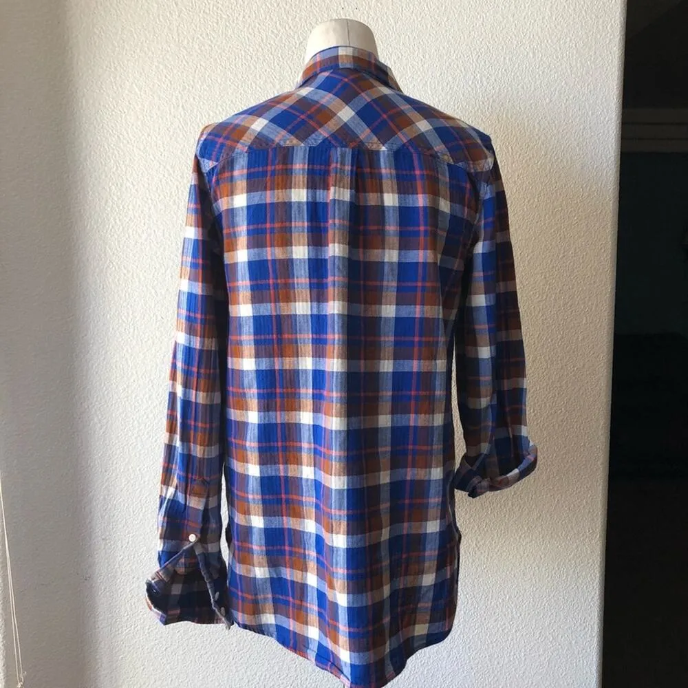 JCREW Plaid button Down shirt camping casual sz 00 cabin winter - Image 4
