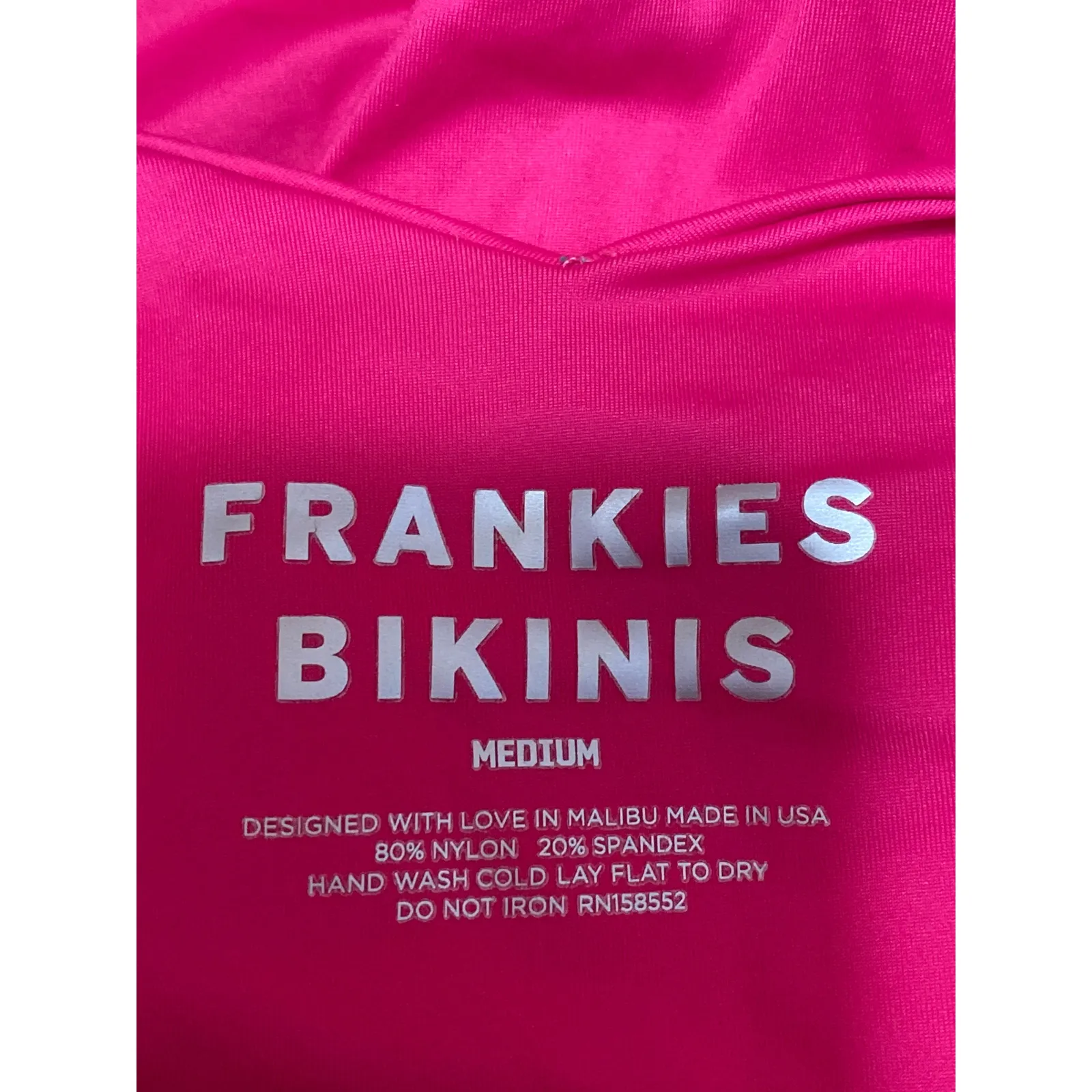 Frankies Bikinis Pink Twist Bow Tie Cheeky Two Piece Bikini Set Swimwear Size M Size M - Image 3