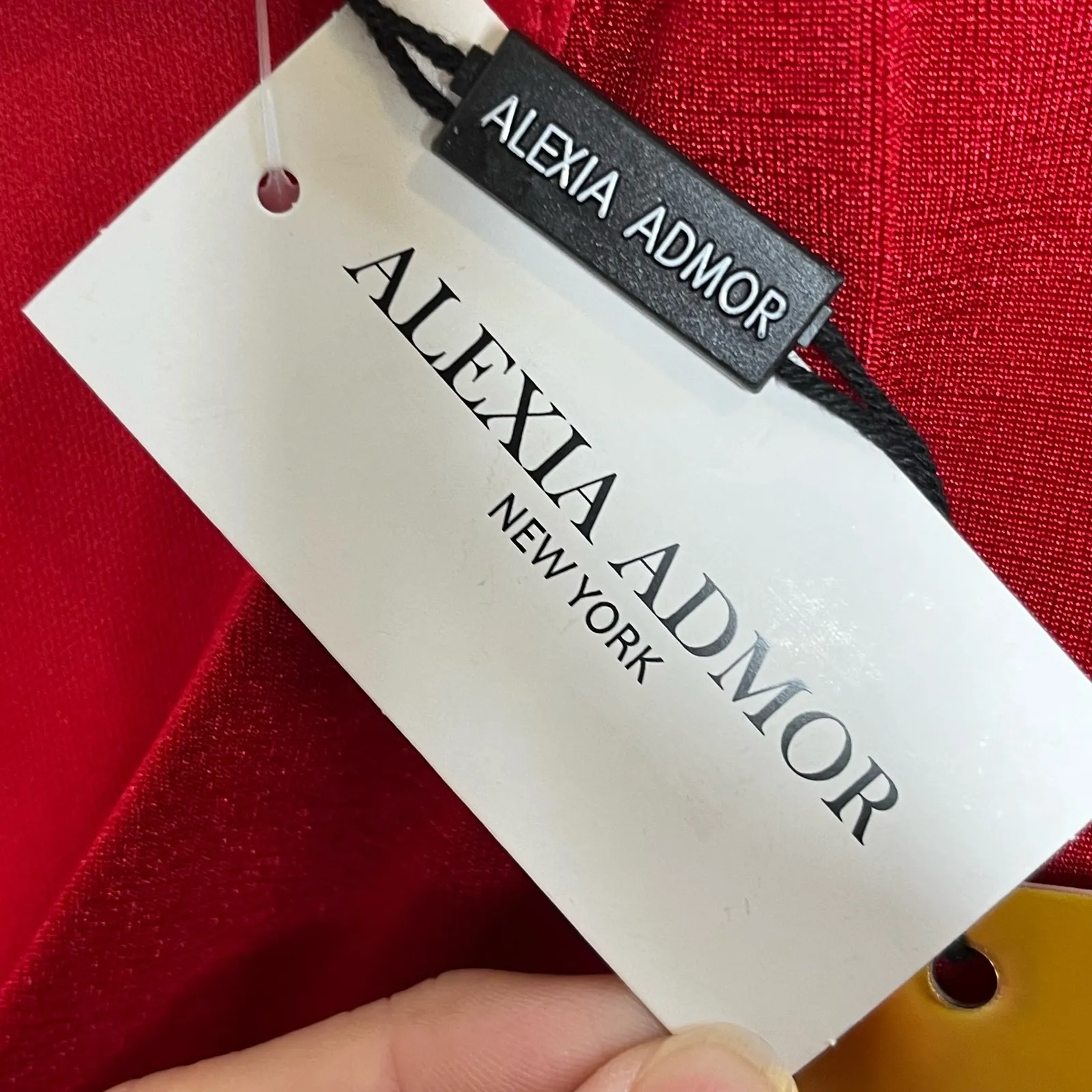 Alexia Admor NWT Orine Red Dress Knee Length Crossover Cap‎ Sleeve Small Shimmer - Image 8