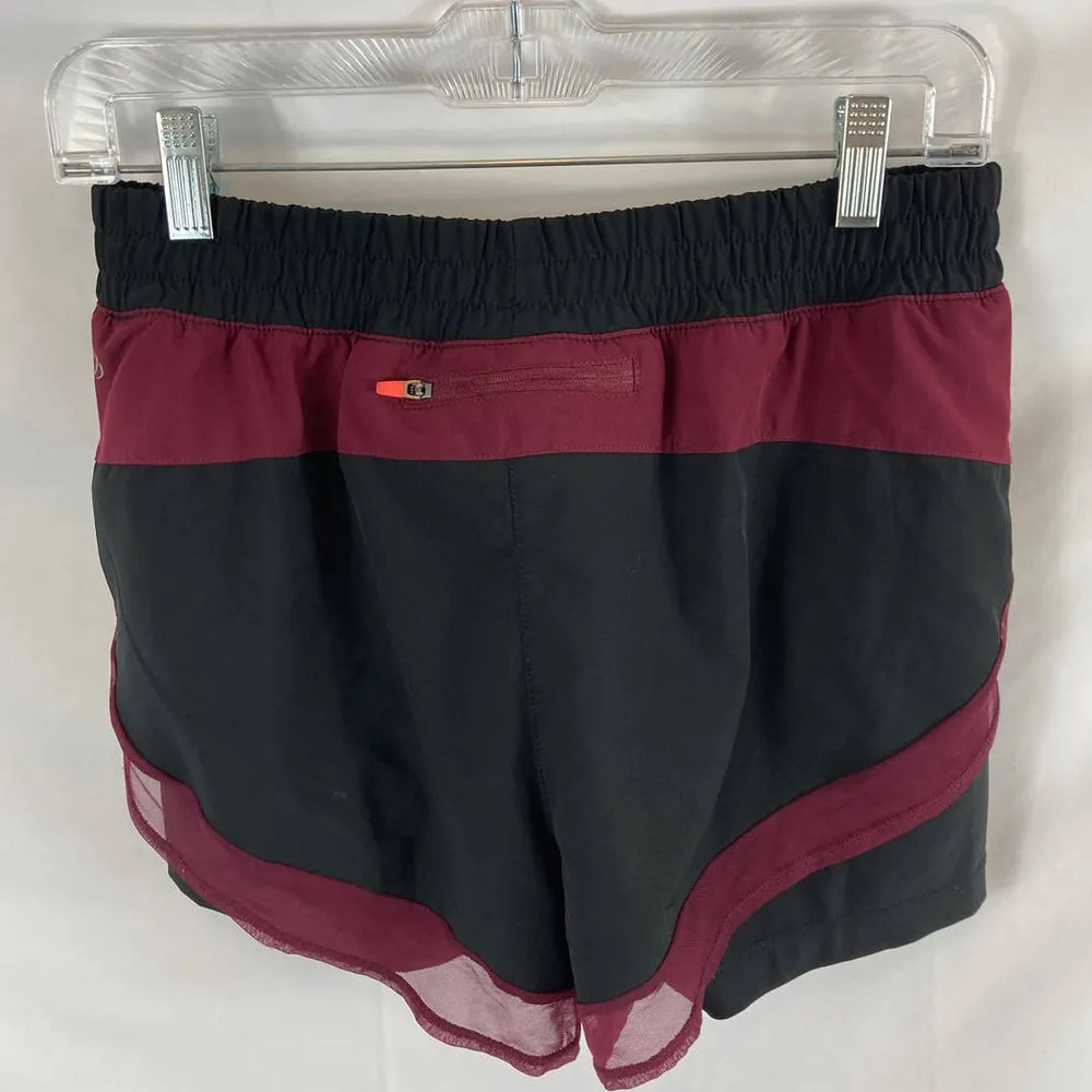 MPG Lined Athletic Shorts Black Maroon Small - Image 3