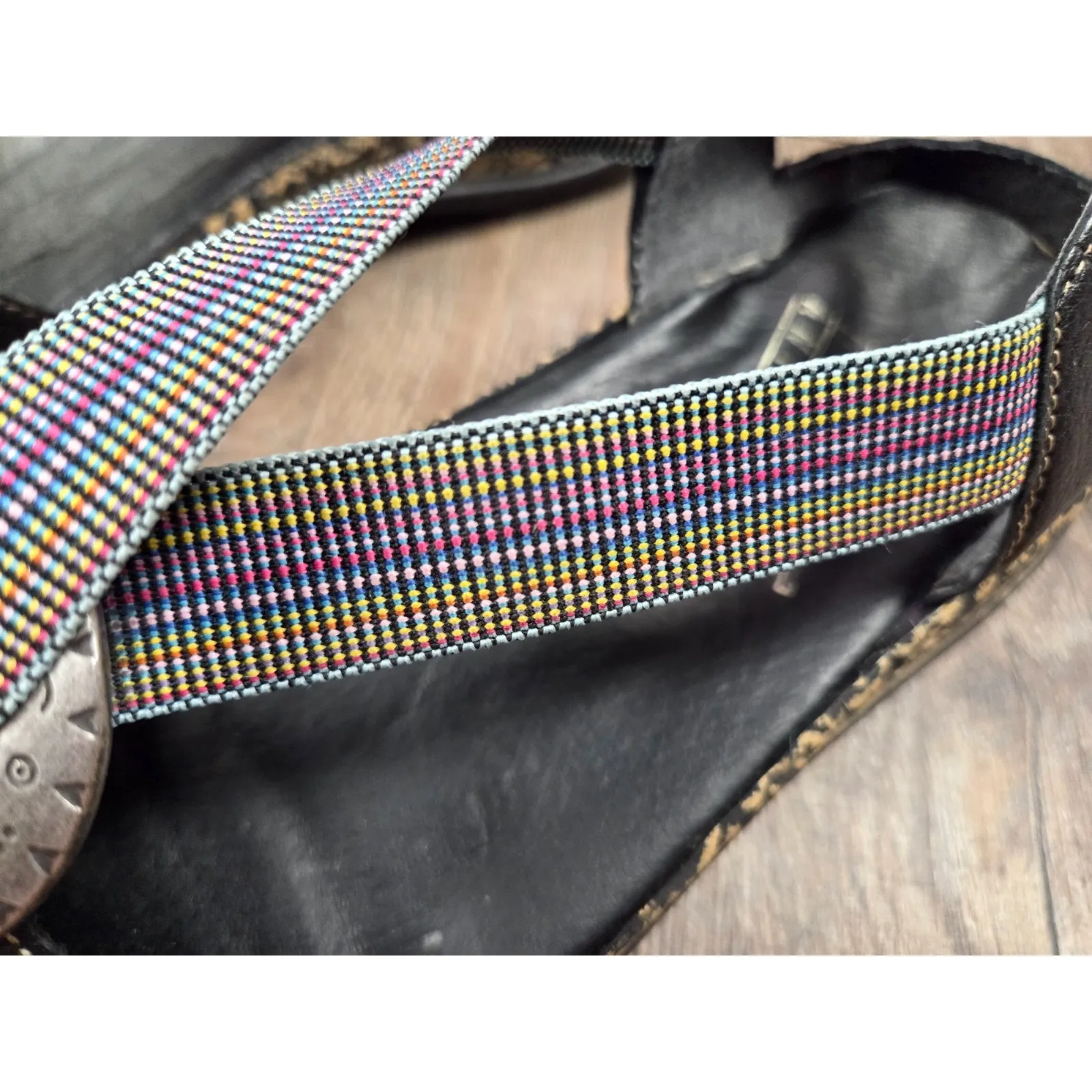 Rieker Caribu Schwarz Daisy Slip on Leather Shoes Black Slingback Euro 37 - Image 4