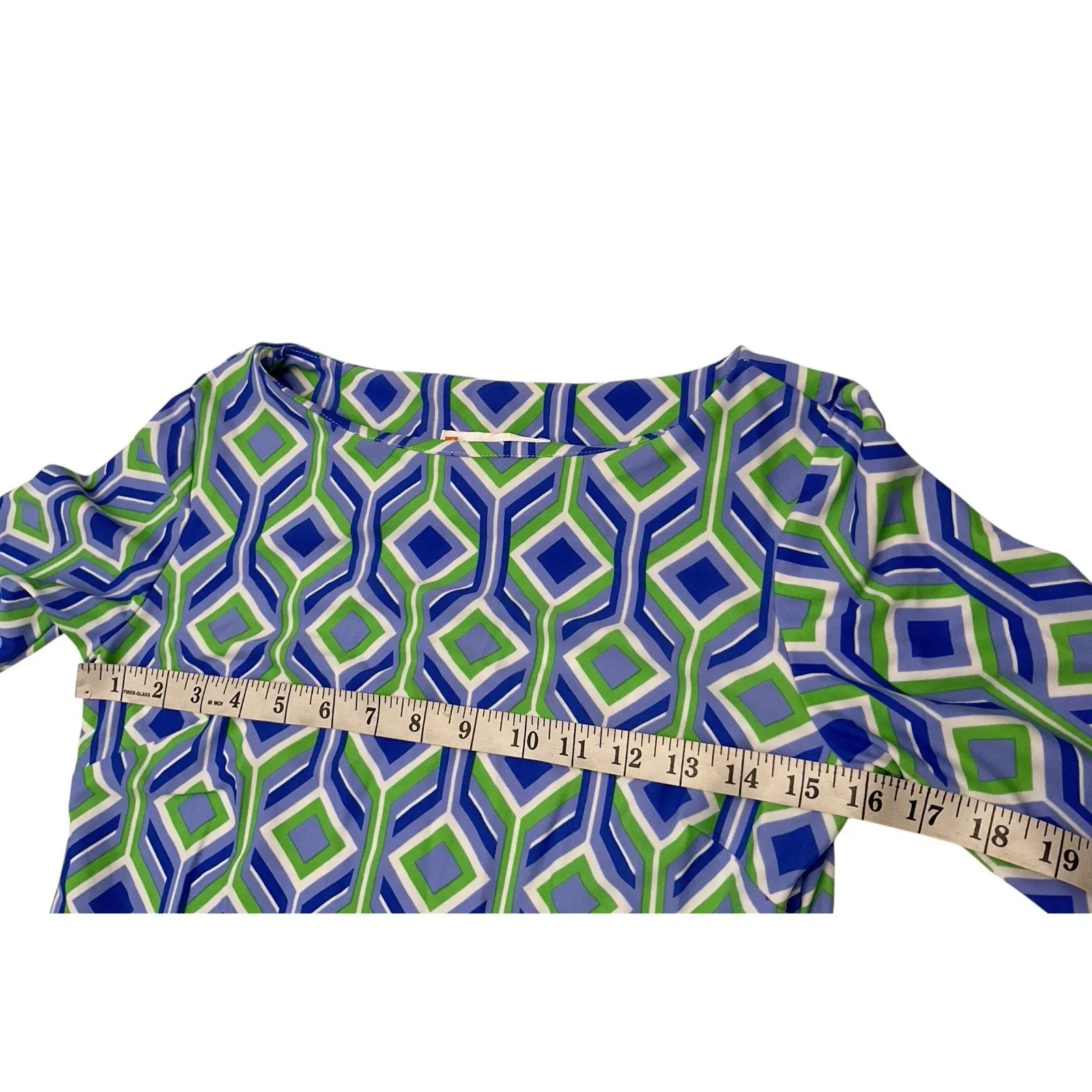 Jude‎ Connally Marlowe Trellis Cobalt Kelly Dress Collared 3/4 Sleeve Preppy XS - Image 6