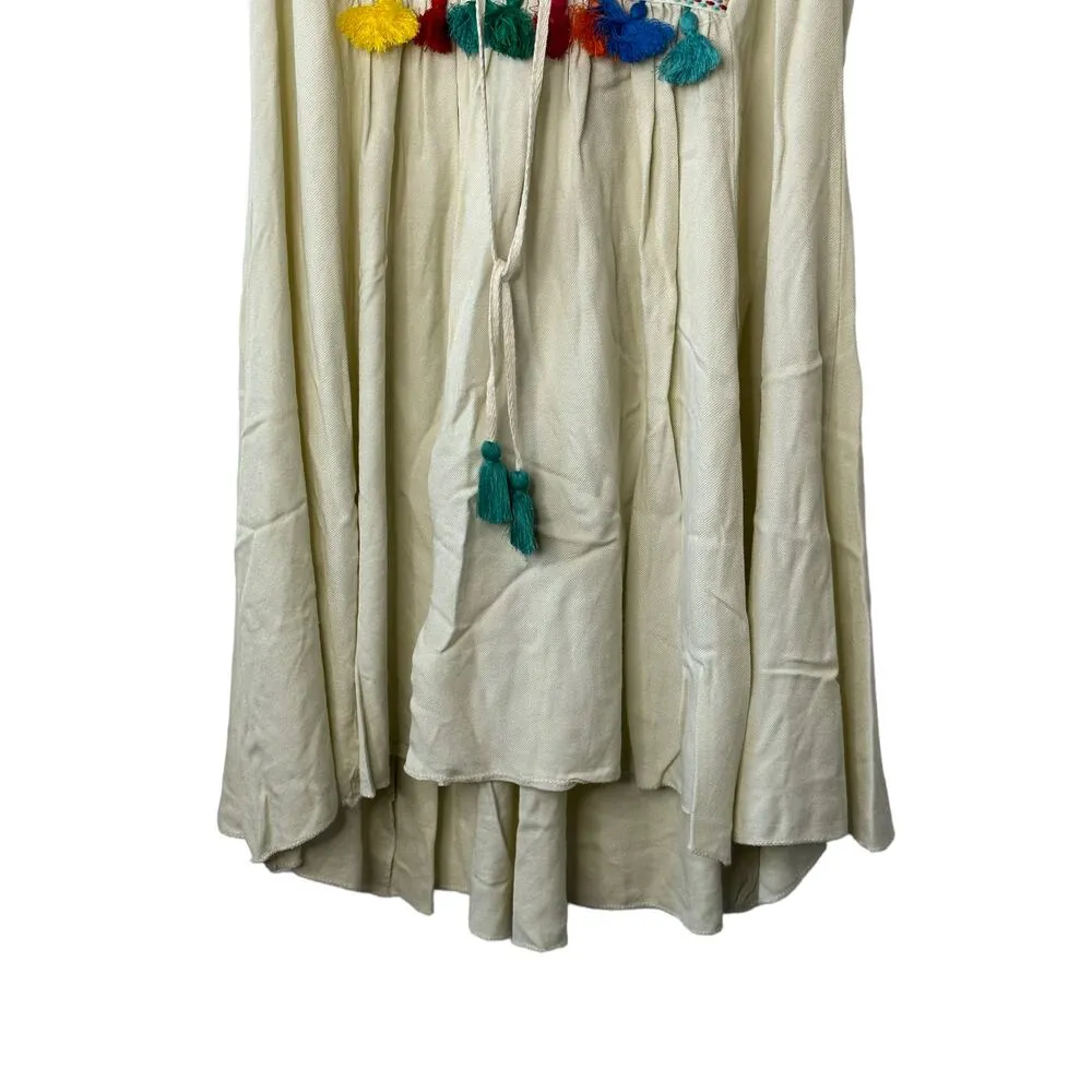 Judith March Ivory Steer Head Tassel Sleeveless A-Line Dress Women's Size Small - Image 5