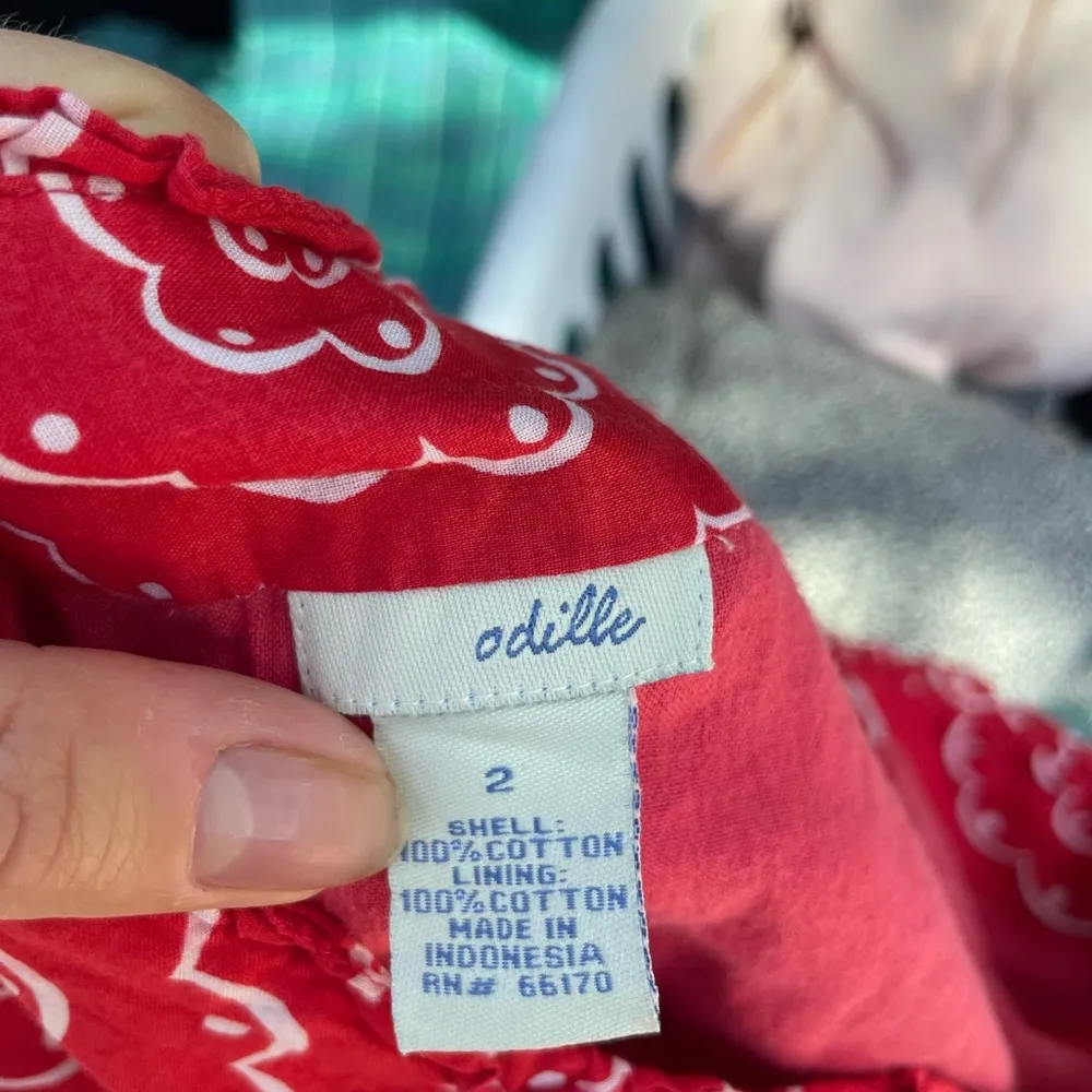 Anthropologie Y2K low waist red linen skirt sz 2 - Image 5