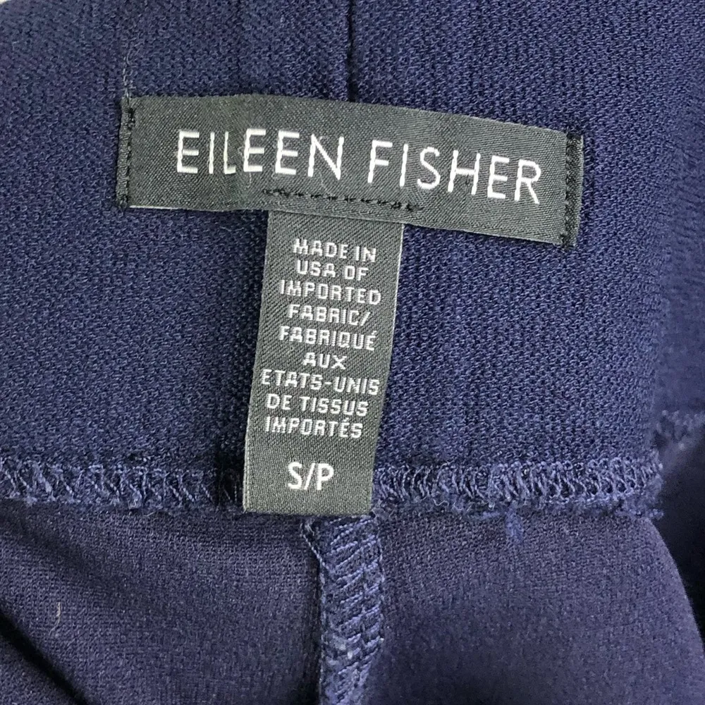 Eileen Fisher Navy Blue Pull On Ankle Crop Pants S - Image 5