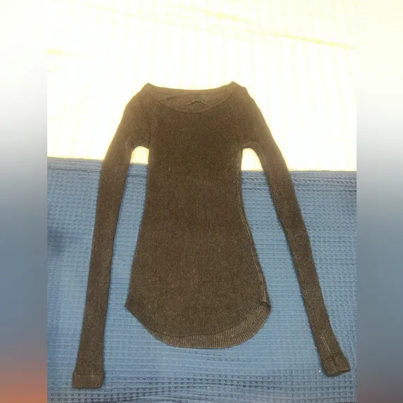 LULULEMON Sweater Long Sleeve Crewneck Gray Women's Sz 4 w Cashmere Outdoor - Image 2