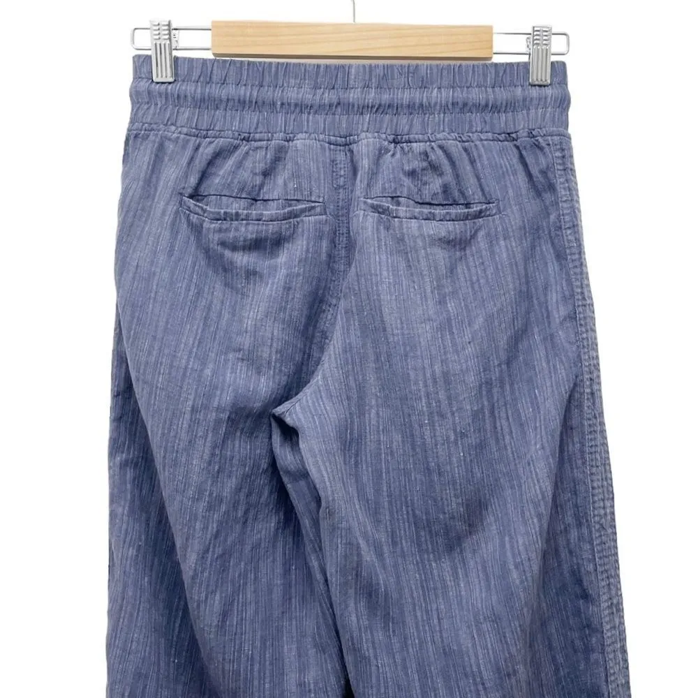 Athleta Cabo Linen Textured Blue Wide Leg Pants Relaxed Beachy Women’s Size 0 - Image 6