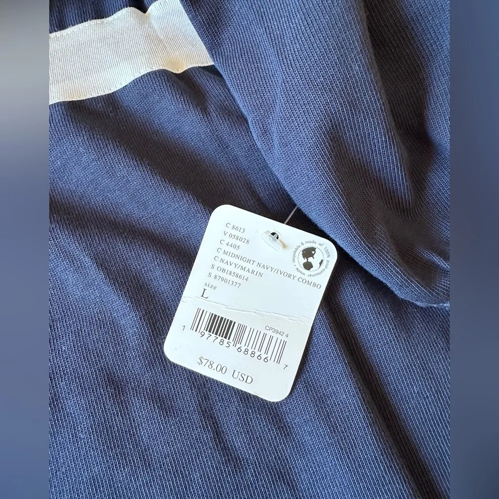 #20 NWT Free People Post Up Layer in Midnight Navy/Ivory Combo - Image 6