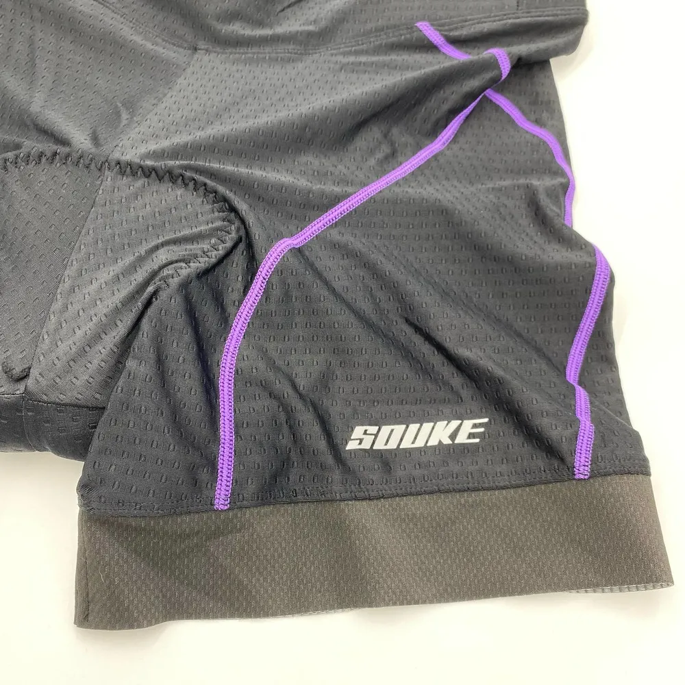 Souke Sports Women’s Black & Purple Details Padded Cycling Shorts Size 3XL NWT - Image 3