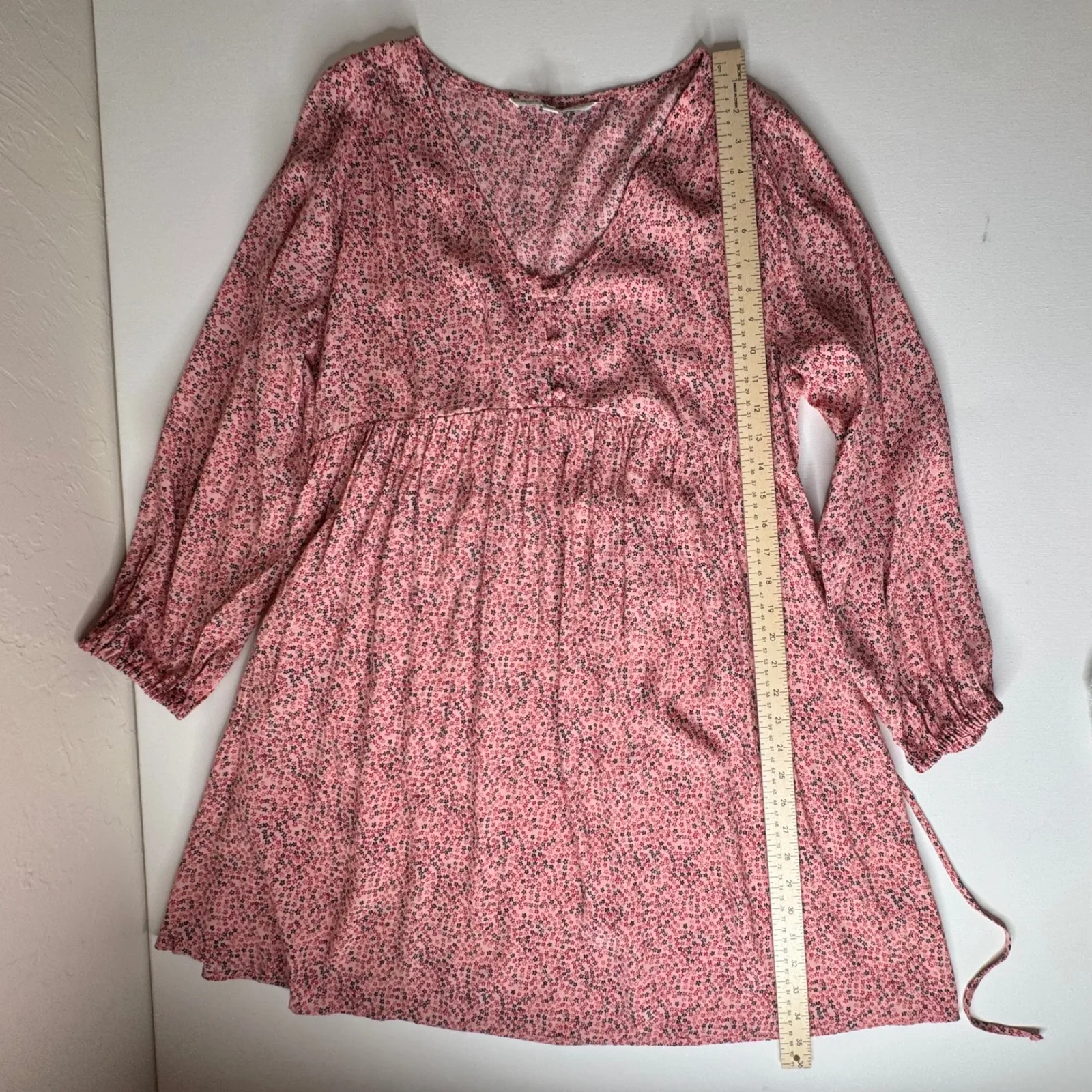 The Nines by Hatch Maternity Floral Mini Dress Medium Pink Lightweight Cottage‎ Size undefined - Image 9