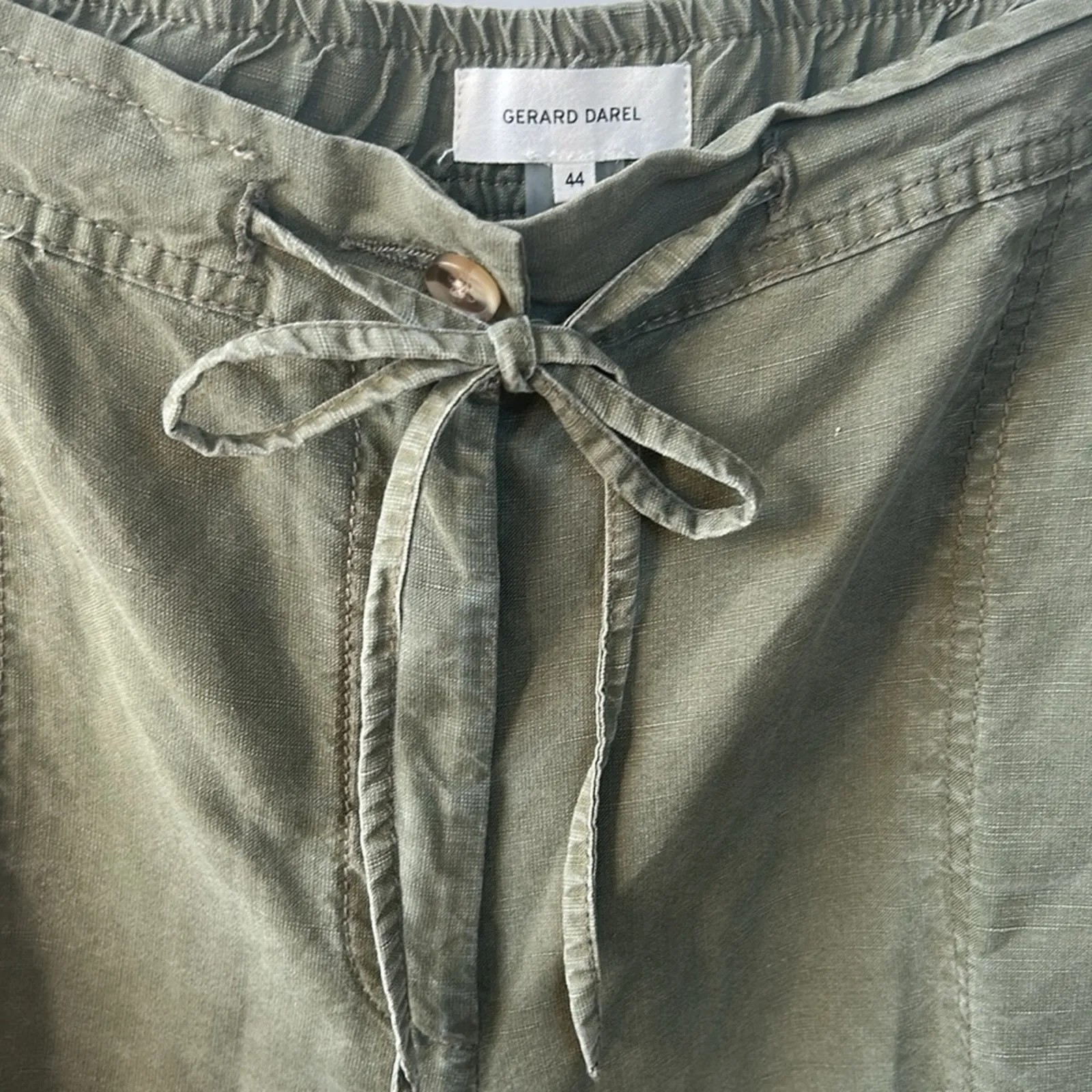 Gerard Darel Elixane Wide Leg Cargo Pants in Army Green Boho Size 12 Gently Used - Image 7