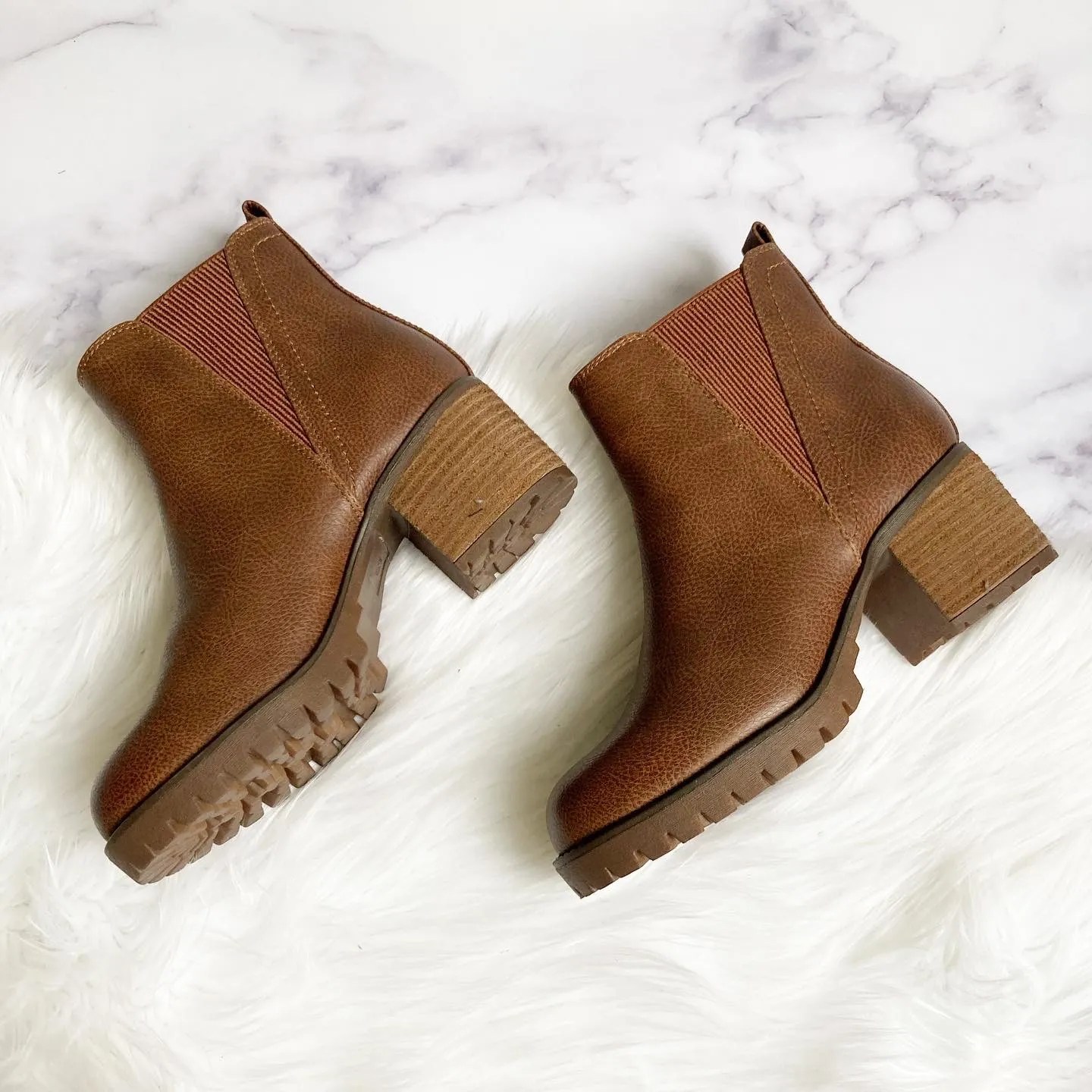 Francesca's Cognac Platform Boots - Image 3