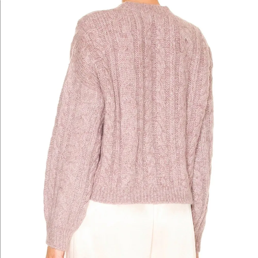 NWT Weekend Stories Alpaca Blend Antonia Cable Crew Neck Pullover in Blush Pink Size L - Image 3