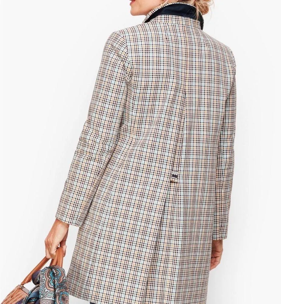 Talbots Plaid Checkered Mac Classic Lined Jacket Overcoat - 4 - Image 9